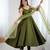Mehandi Colour Silk Chanderi Fabric Fully Flair Anarkali Kurti With Pant Dupatta Set