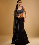 Black Sequin embroidered Georgette Lehenga