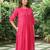 Plain dark pink cotton kurta with palazzos -set of 2