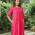 Plain dark pink cotton kurta with palazzos -set of 2