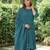 Pecock blue cotton kurta set with buti dupatta-set of 3