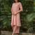Dusty pink kurta,zari checkered palazzos set-set of 2