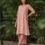 Dusty pink kurta,zari checkered palazzos set-set of 2