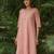 Dusty pink kurta,zari checkered palazzos set-set of 2