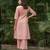 Dusty pink kurta,zari checkered palazzos set-set of 2