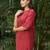 Red dobby kurta set with palazzos set-set of 2