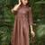 Brown stripes lurex kurta with palazzos set-set 2