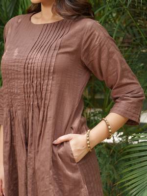 Brown stripes lurex kurta with palazzos set-set 2 5