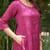 Magenta dobby cotton lurex kurta with palazzos set-set of 2