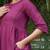 Dark purple cotton slub kurta,striped purple-maroon palazzos set- set of 2