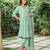 Sea-green cotton dobby kurta,cotton flex palazzos with kota doria dupatta set-set of 3