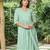 Sea-green cotton dobby kurta,cotton flex palazzos with kota doria dupatta set-set of 3