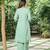 Sea-green cotton dobby kurta,cotton flex palazzos-set of 2