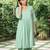 Sea-green cotton dobby kurta,cotton flex palazzos-set of 2