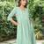 Sea-green cotton dobby kurta,cotton flex palazzos-set of 2
