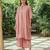 Dusty pink cotton dobby kurta,palazzos with kota doria dupatta set-set of 3