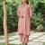Dusty pink cotton dobby kurta,palazzos with kota doria dupatta set-set of 3