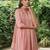 Dusty pink cotton dobby kurta,palazzos with kota doria dupatta set-set of 3