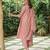 Dusty pink cotton dobby kurta,palazzos with kota doria dupatta set-set of 3