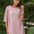 Light pink cotton kurta with checkered palazzos set-set of 2