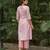 Light pink cotton kurta with checkered palazzos set-set of 2