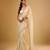 Ivory embroidered georgette saree