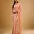 Peach embroidered georgette saree