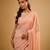Peach embroidered georgette saree