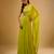 Green Embroidered Georgette Semi Saree