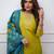 Beautiful Embroidery Viscose Chanderi Fabric Straight Kurta Pant with Dupatta Set