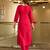 Red color viscose fabric designer embroidered readymade kurta set with dupatta