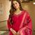 Red color viscose fabric designer embroidered readymade kurta set with dupatta