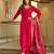 Red color viscose fabric designer embroidered readymade kurta set with dupatta