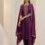 Purple color viscose chanderi fabric beautiful and ethnic readymade kurta set