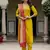 Mustard color rayon fabric embroidered readymade kurta set with dupatta
