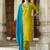 Lemon color viscose chanderi fabric designer embroidered readymade kurta set with dupatta