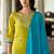 Lemon color viscose chanderi fabric designer embroidered readymade kurta set with dupatta