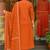 Orange color cotton fabric designer embroidered readymade kurta set with dupatta