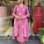 Peach color cotton fabric designer embroidered readymade kurta set with dupatta
