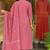 Peach color cotton fabric designer embroidered readymade kurta set with dupatta