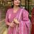 Peach color cotton fabric designer embroidered readymade kurta set with dupatta