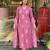 Peach color cotton fabric designer embroidered readymade kurta set with dupatta