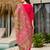 Pink color roman silk fabric designer embroidered readymade kurta set with dupatta