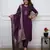Voilet color pv chanderi fabric beautiful and ethnic readymade kurta set