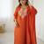 Orange color chanderi fabric beautiful and ethnic readymade kurta set