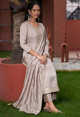 Purple color vichitra beautiful and readymade kurta set 3
