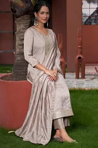 Purple color vichitra beautiful and readymade kurta set