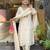 Off white color chinon fabric beautiful and ethnic readymade kurta set