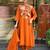 Orange color chanderi fabric beautiful and ethnic readymade kurta set