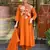Orange color chanderi fabric beautiful and ethnic readymade kurta set